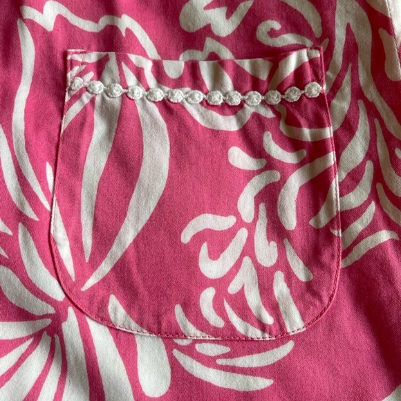 Lilly Pulitzer Pink Sleeveless Lined Side Tie Tropical  w/Pockets-10 - Picture 3 of 7
